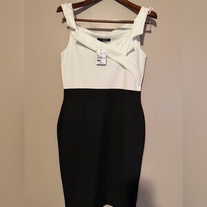 Quiz One Shoulder Black and White Dress